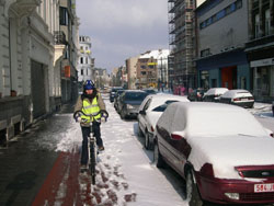 Fietsen in de sneeuw